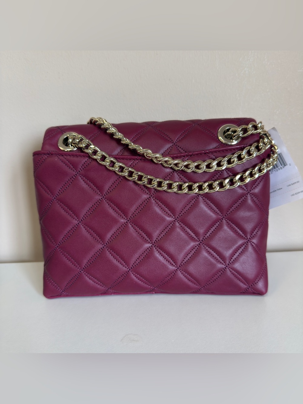 Kate spade Quilted Shoulder Bag in Deep Berry with Gold Hardware - Picture 17 of 17
